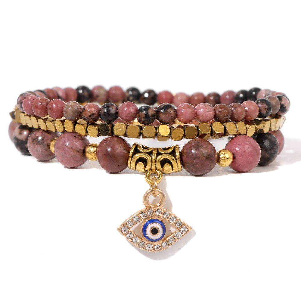 Posteo de ojo de diablo natural al por mayor Pinez turquesa con brazalete